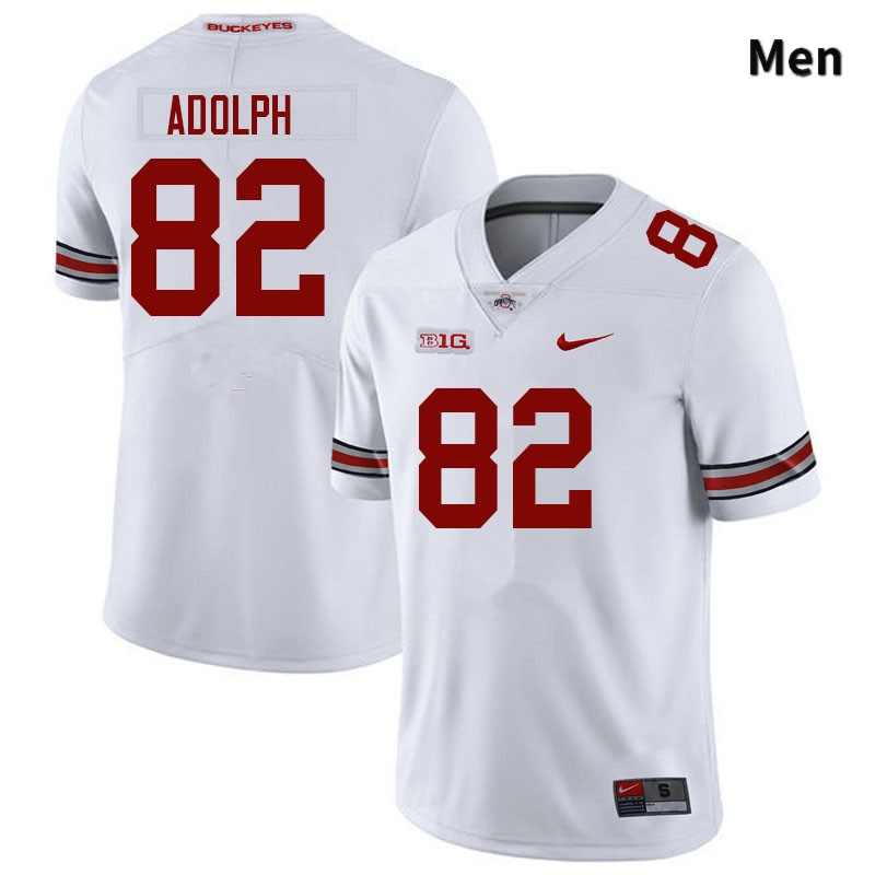 Ohio State Buckeyes David Adolph Men's #82 White Authentic Stitched College Football Jersey